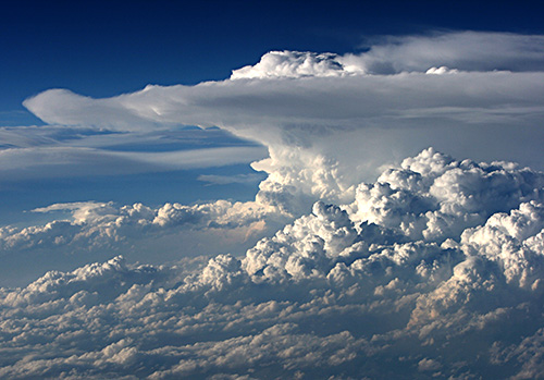 Cumulonimbus cloud seen from 38,000 feet