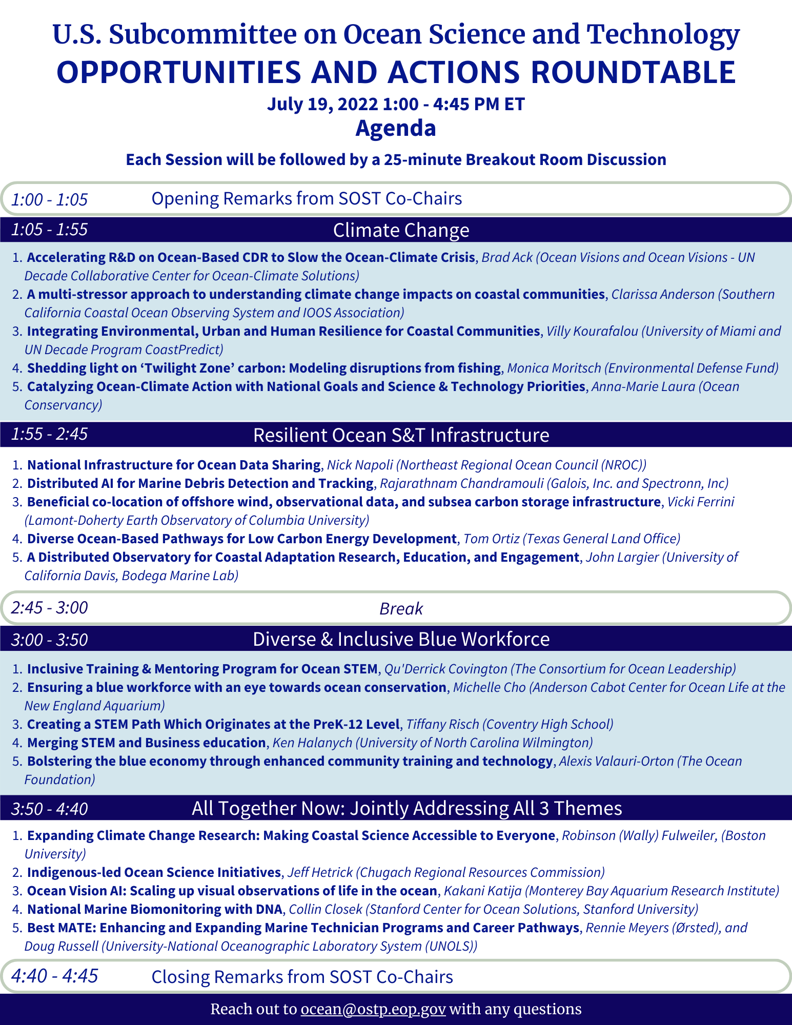 2022 SOST Opportunities and Actions Roundtable Agenda