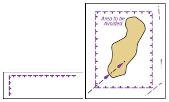 Example of area to be avoided routeing measure in chartlet