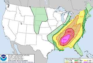 A sample Day 1 convective outlook.