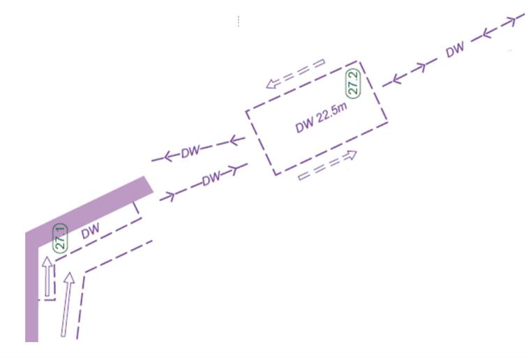 Example of deep-water route routeing measure in chartlet