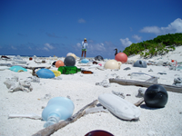 Marine debris on Green Island beach