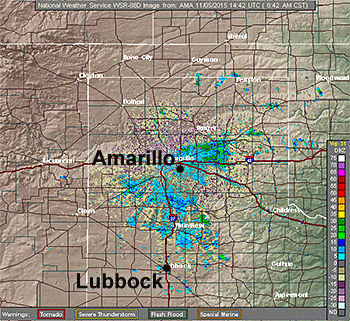 NWS Amarillo Doppler radar image.