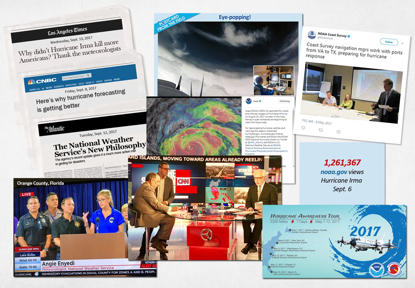 Examples of NOAA media resulting from the 2017 hurricane season.