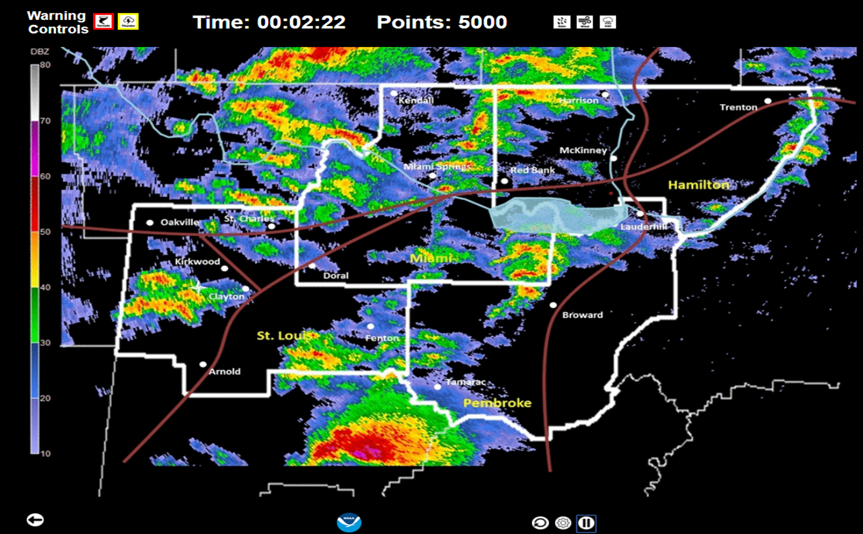 HotSeat uses archived Weather
Surveillance Radar (WSR-88D) data to
simulate a forecast scenario.