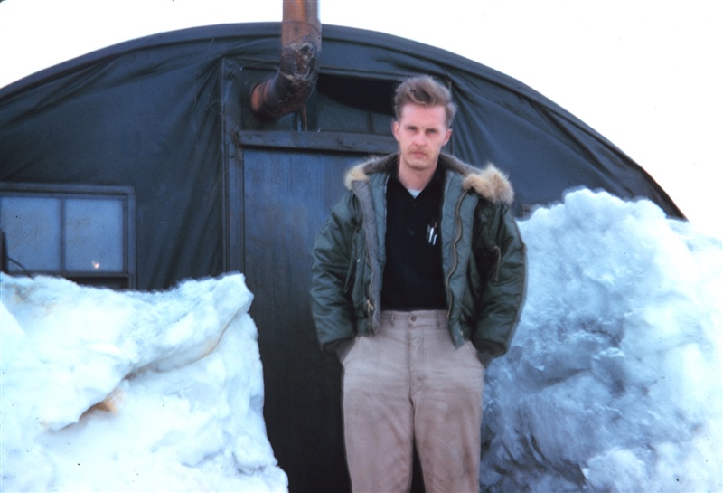 Rear Admiral Harley D. Nygren on duty in the Arctic in the Spring of 1951.