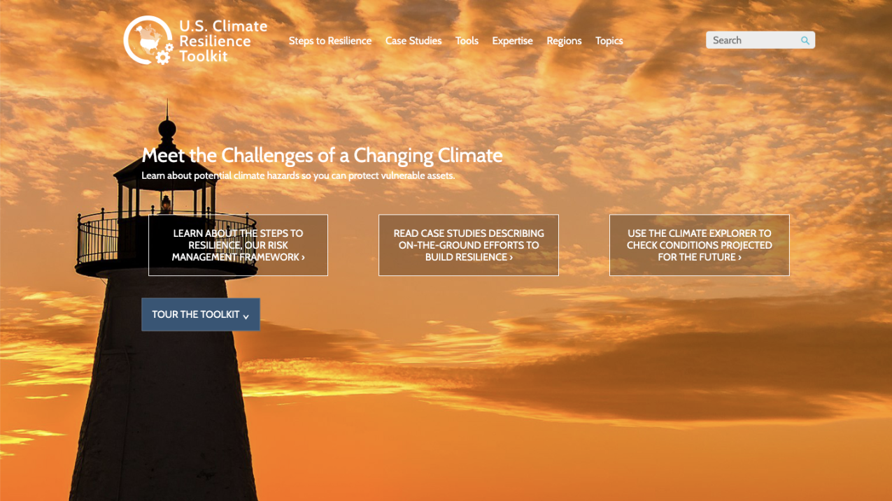 Screenshot of U.S. Climate Resilience Toolkit