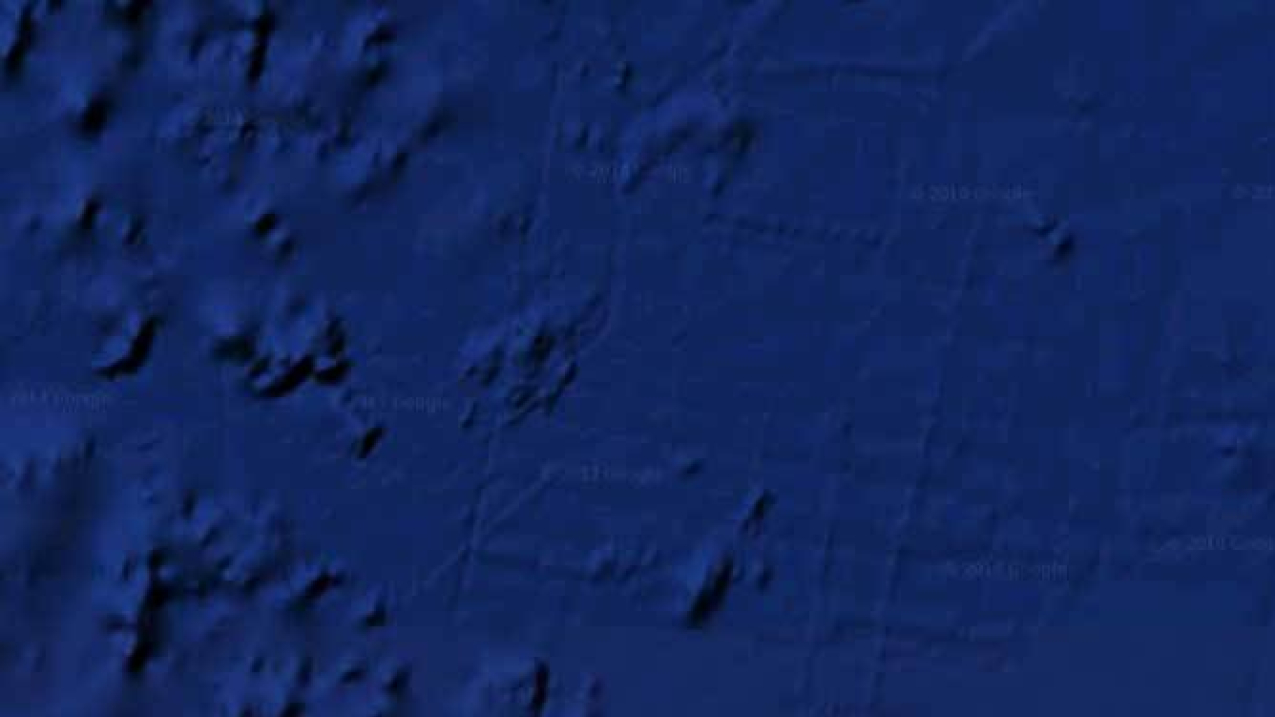 Image of grid lines on map of ocean bottom.