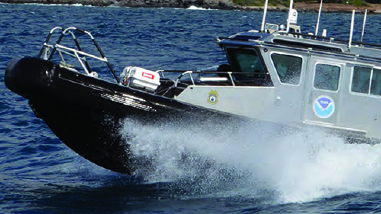 A NOAA Office of Law Enforcement patrol vessel off the West Coast of the United States.