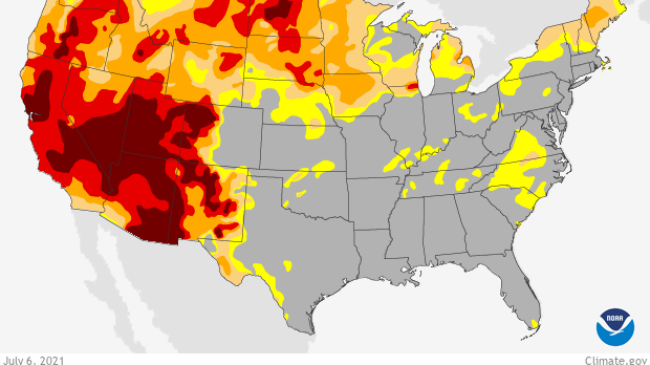 Drought monitor current snapshot (see caption)