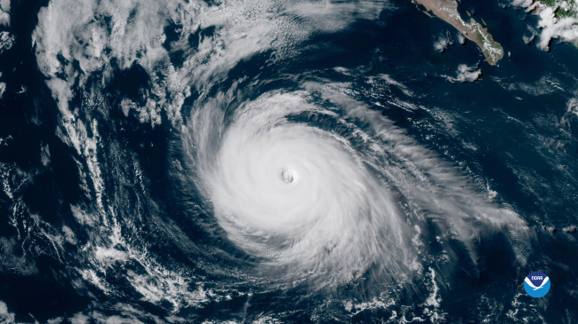 Hurricane Linda passes near California on August 13, 2021.