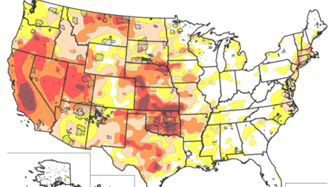Screenshot of U.S. drought monitor map.