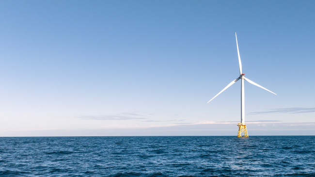 Photo of a wind turbines generate electricity at the Block Island Wind Farm on July 07, 2022 near Block Island, Rhode Island.