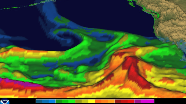 An atmospheric river event in January 2017.
