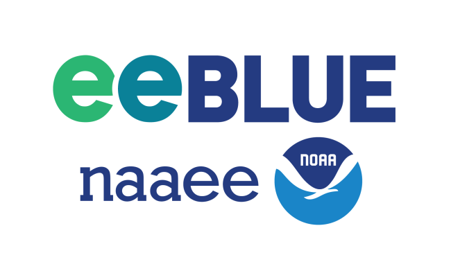 logo for eeBLUE, a partnership between NAAEE and NOAA, displaying the NOAA logo