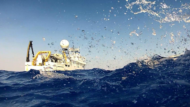 NOAA Ship Okeanos Explorer in the water.