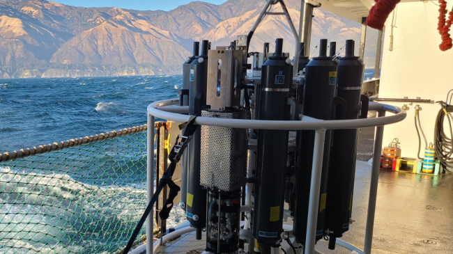 This underwater instrument onboard a NOAA Fisheries vessel is testing cloud storage solutions for NOAA Fisheries' research. 