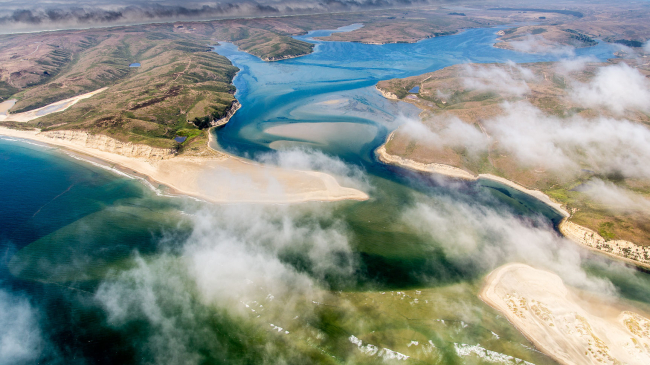 Aerial view of Drakes Bay on the Point Reyes Peninsula in California. Brian Cluer/NOAA/NMFS/WCR/CCO.