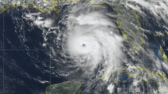 A satellite image of Hurricane Michael as it approaches the U.S. Gulf Coast. October 9, 2018.
