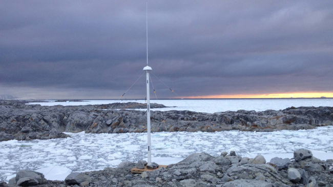 High Frequency Radar antenna in Antarctica.
