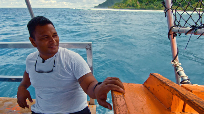 Peter Taliva'a, boat captain for National Marine Sanctuary of American Samoa.
