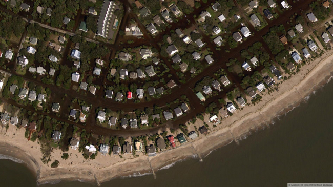 October 9, 2016- Aerial images of Edisto Beach, South Carolina collected after Hurricane Matthew. 