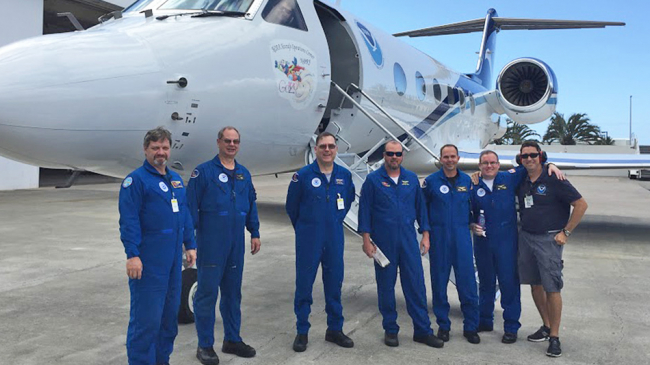 The NOAA Gulfstream aircraft and crew in early 2016. 