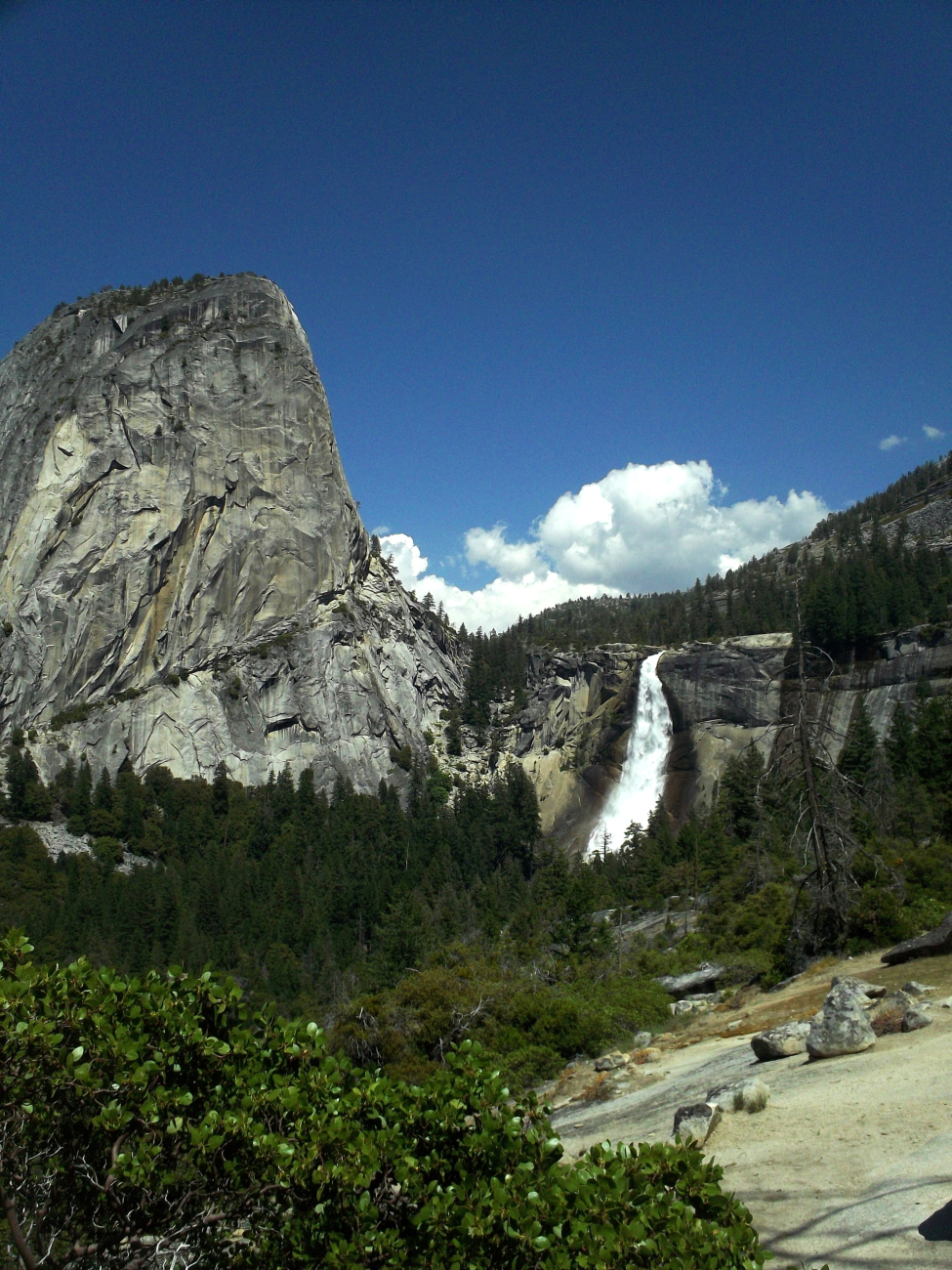A view of Nevada Falls having a drop of 594 feet