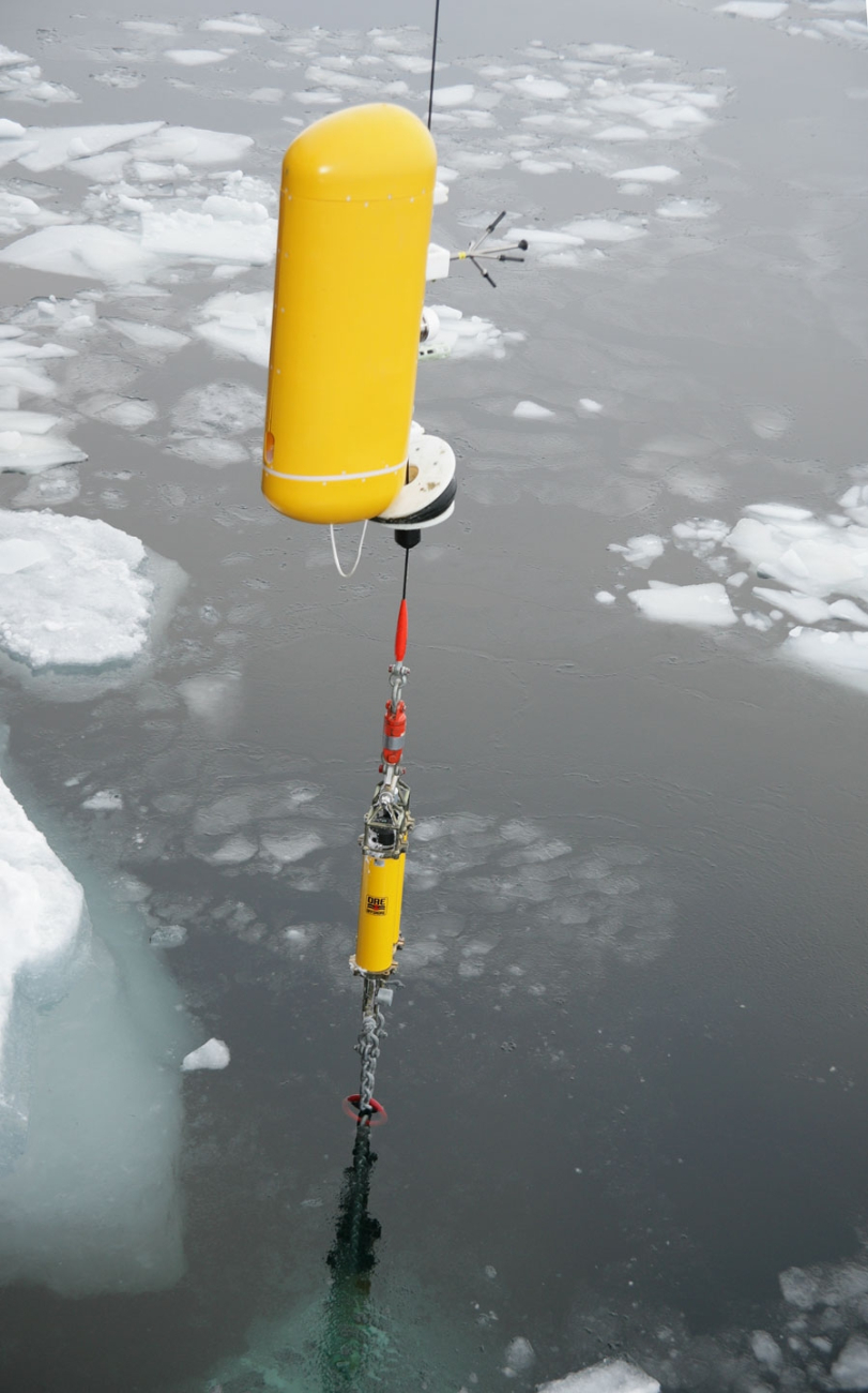 The marine profiling instruments are set up to motor up and down thecable to prescribed depths