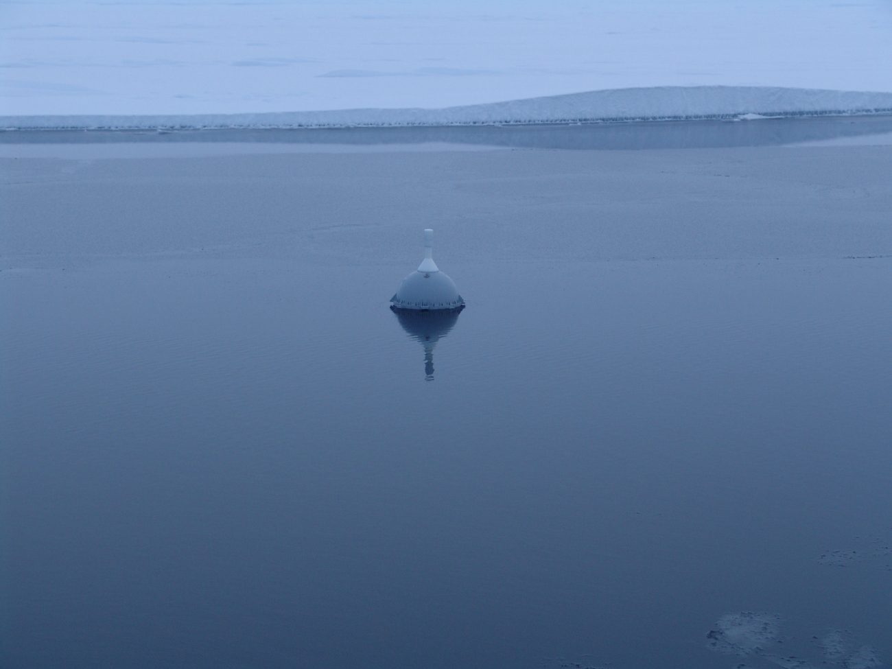 An SVP-BT buoy in new ice in a lead