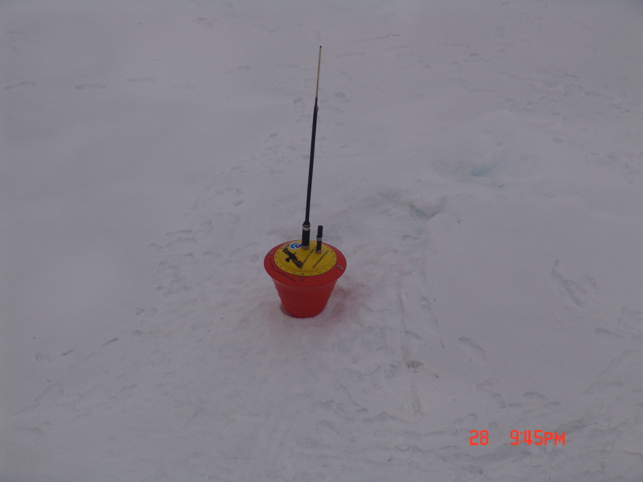 Ice buoy in place