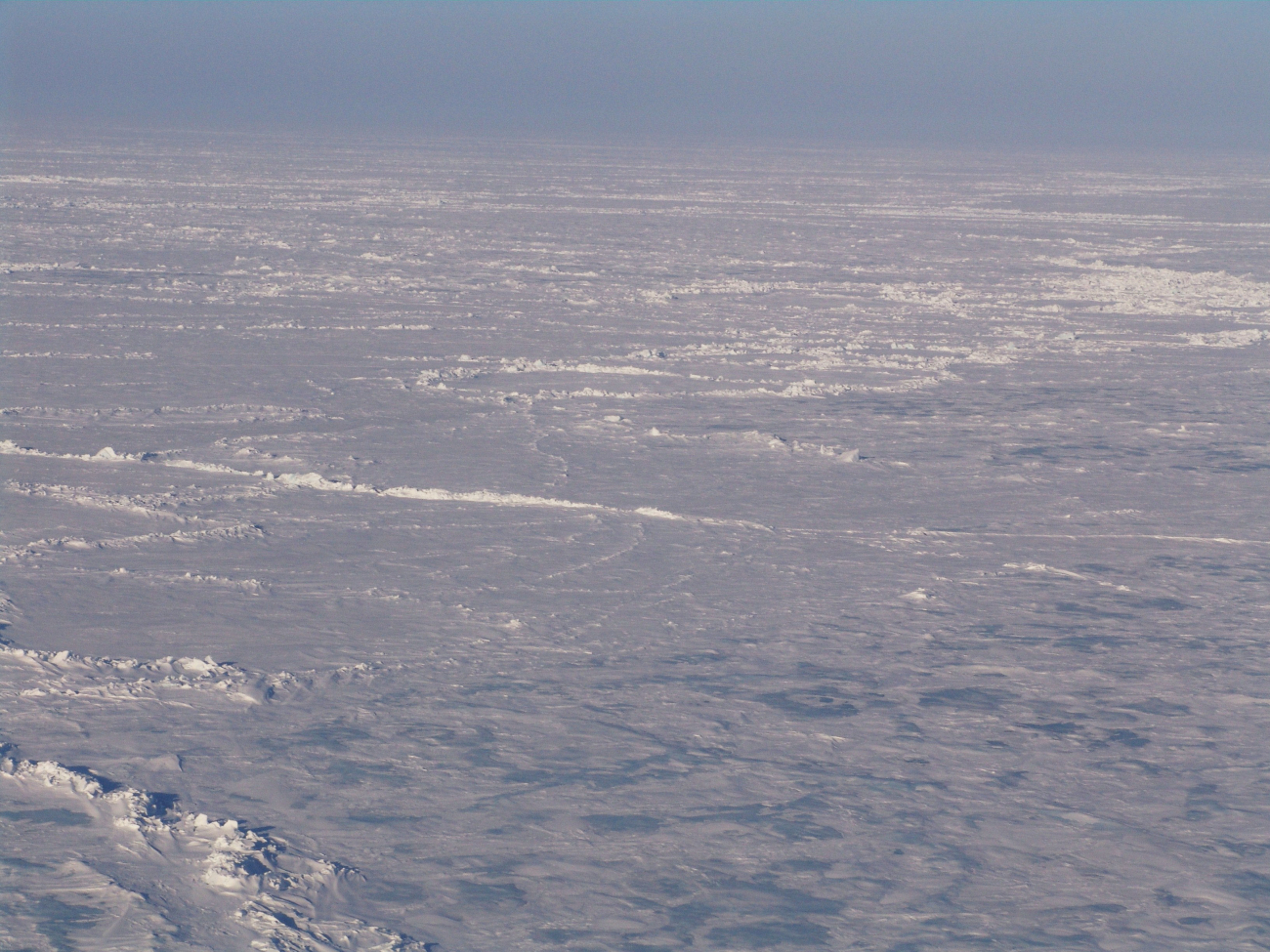 Ice ridges extending to the horizon