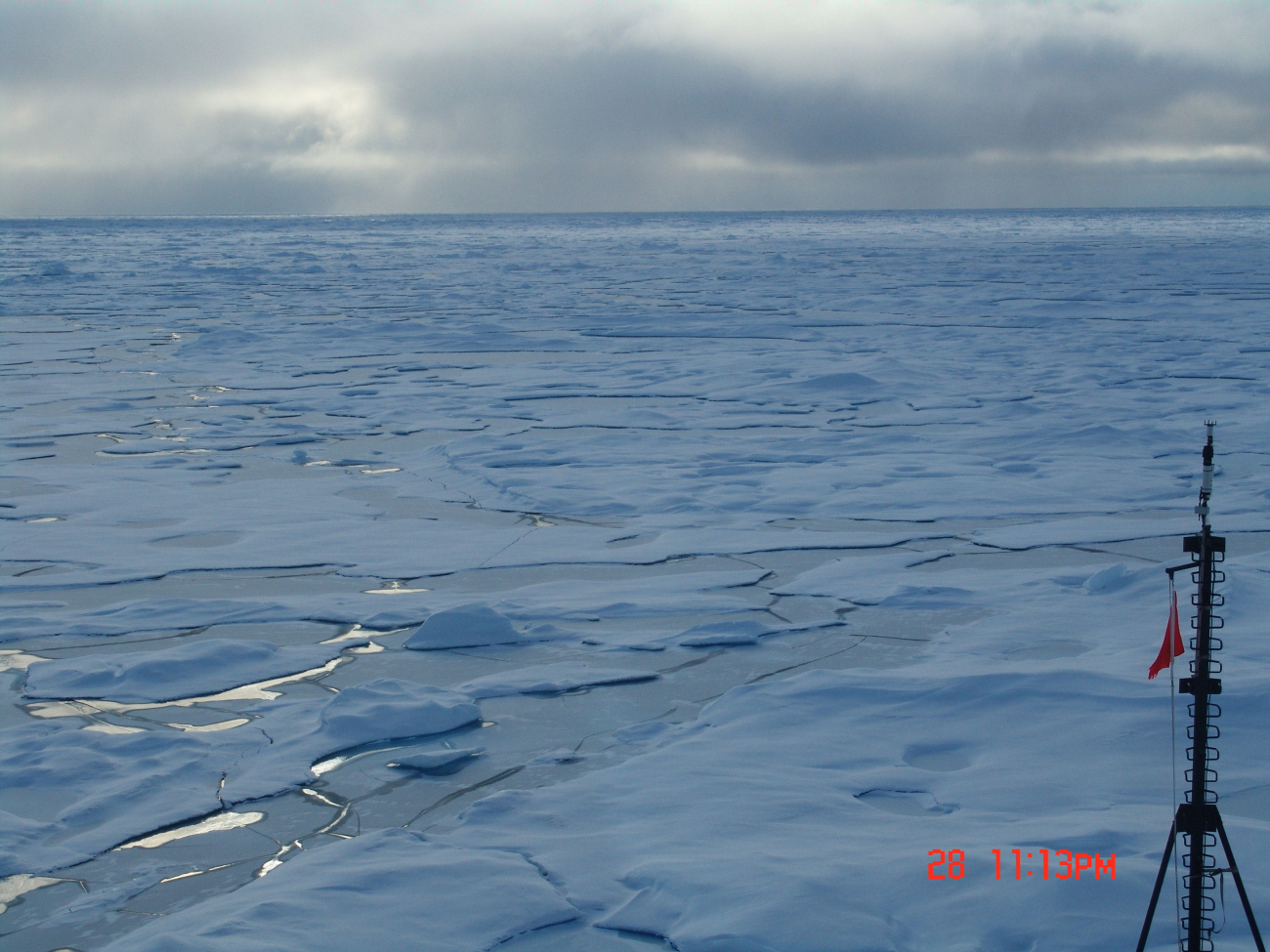 Refreezing melt ponds in multi-year ice