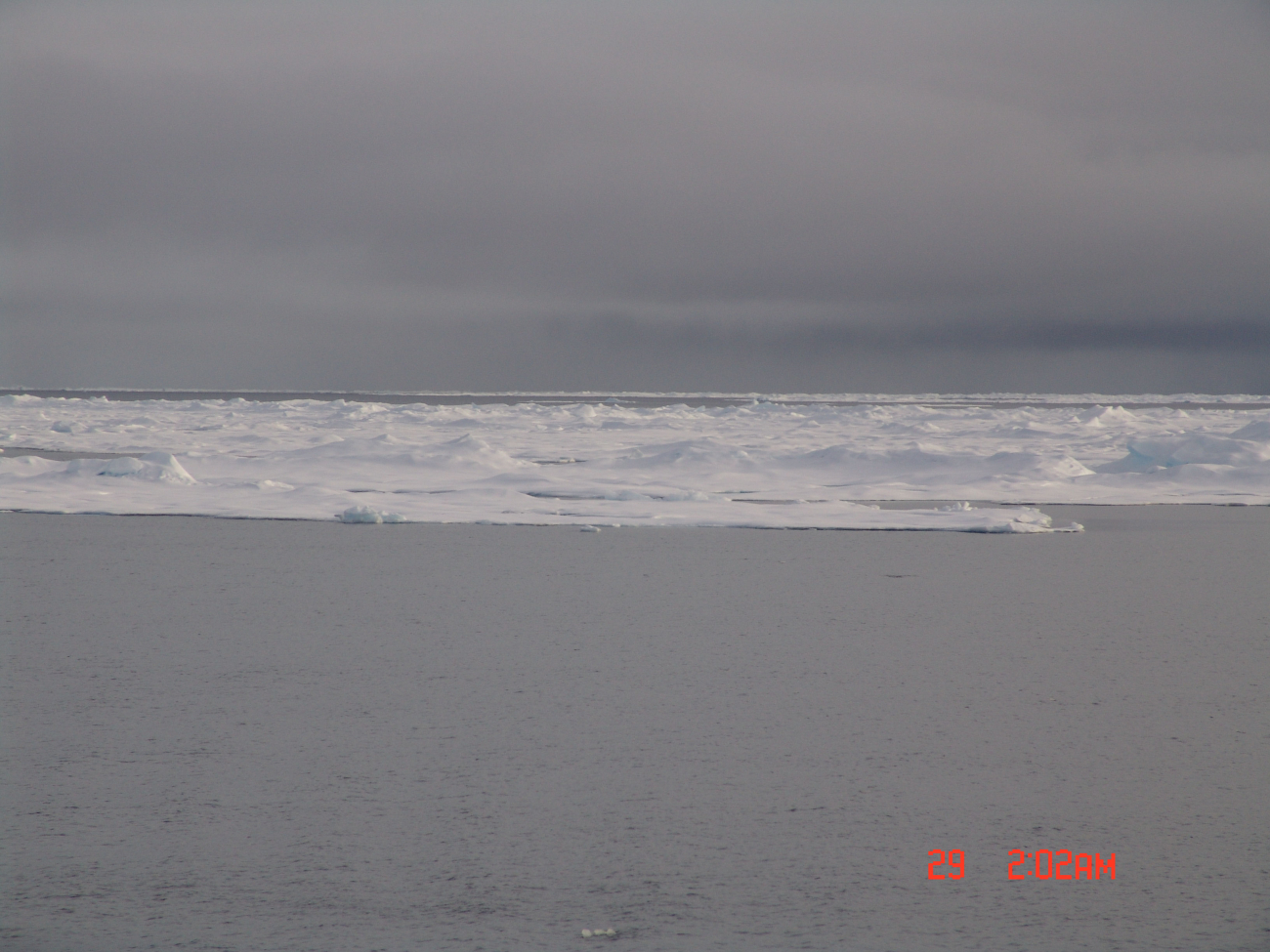 In open water looking towards multi-year ice floes