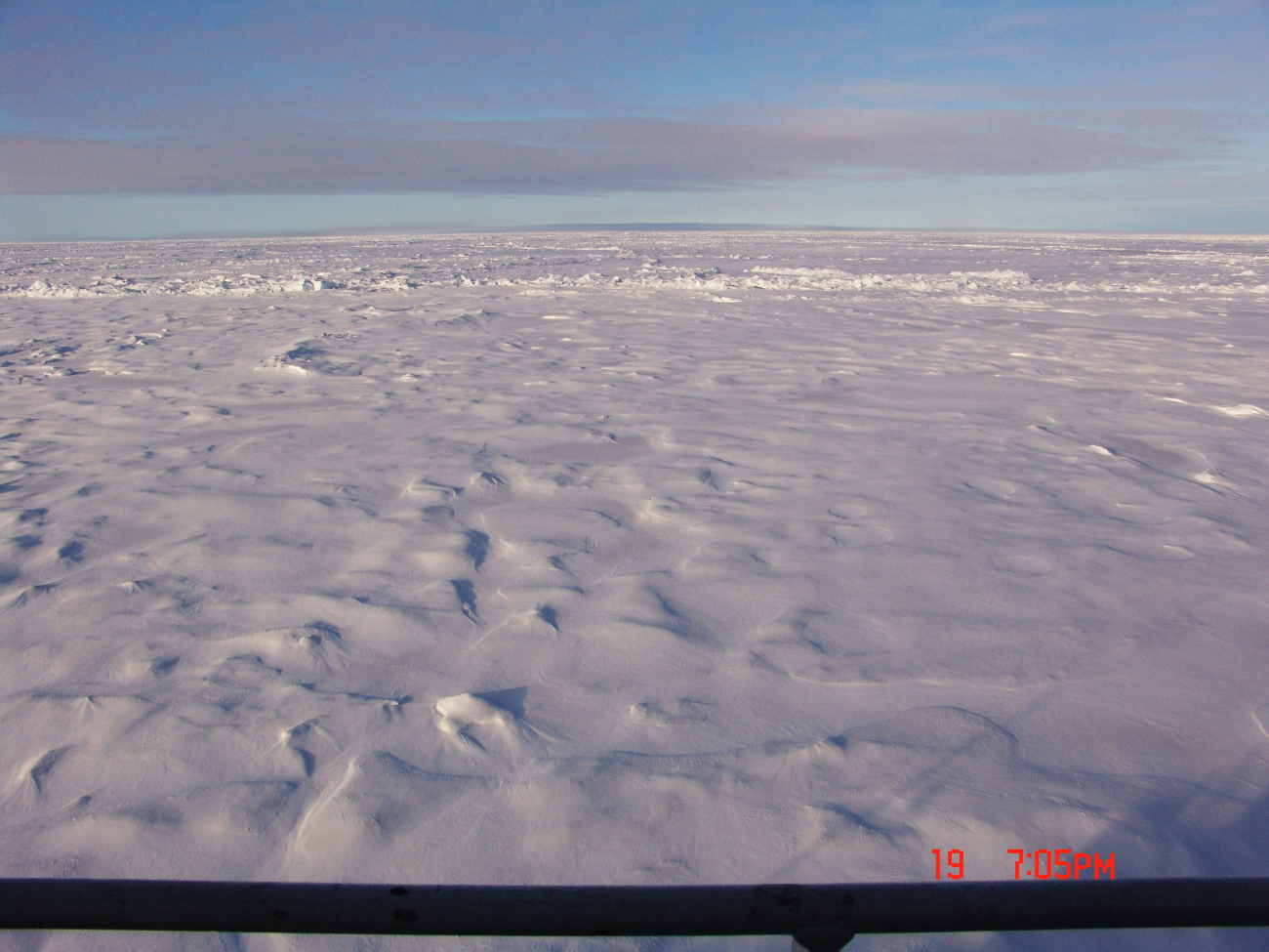 An ice field stretching to the horizon