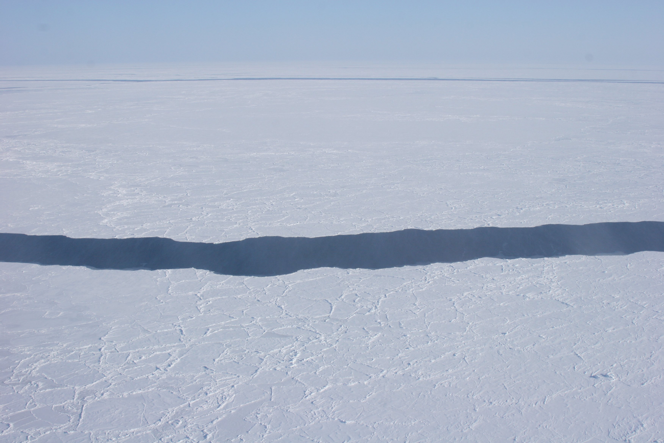 Typical lead in the pack ice containing overwintering narwhals
