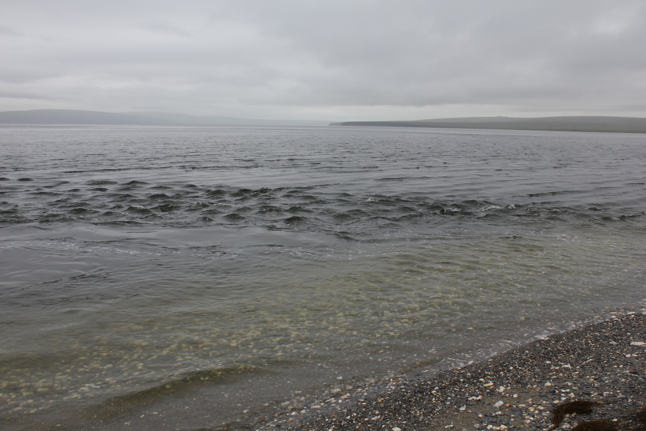 Tidal overfall between the lagoon and Bering Sea at Teller