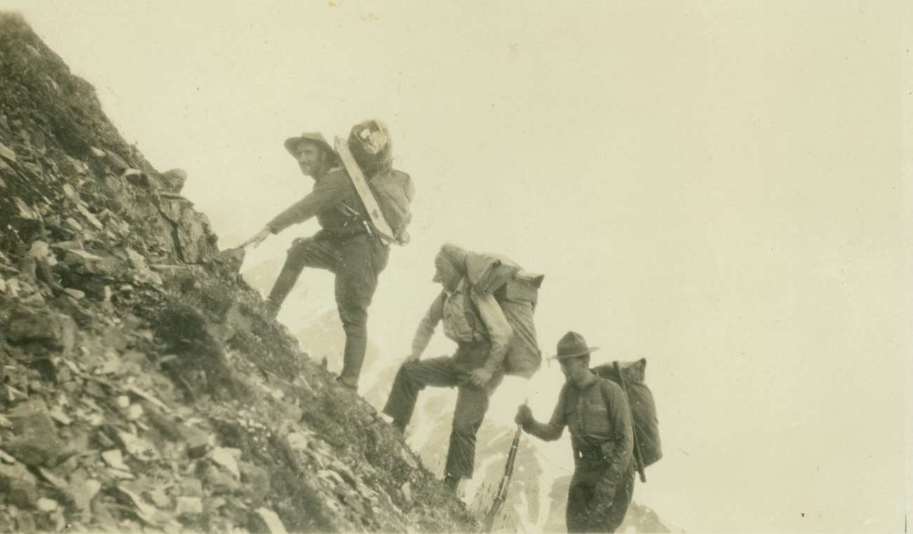 A tough climb for an observing party in central Alaska
