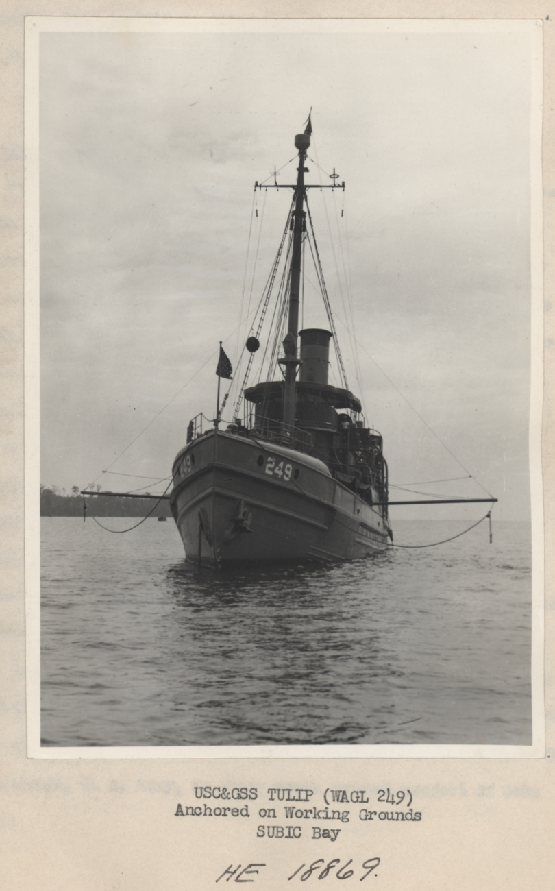 USC&GS; ship TULIP (WAGL 249) anchored on working grounds in Subic Bay