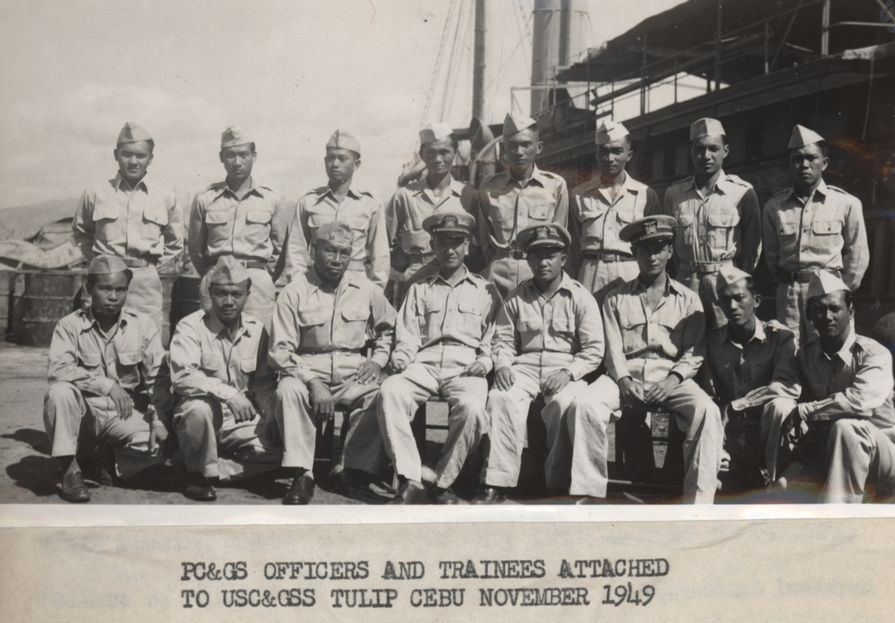 Philippine Coast and Geodetic Survey officers and trainees attached to USC&GS;ship TULIP