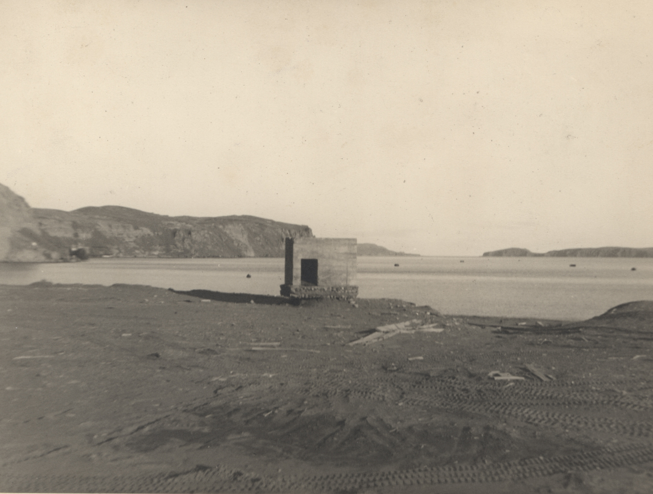 Japanese concrete pillbox in Kiska Harbor