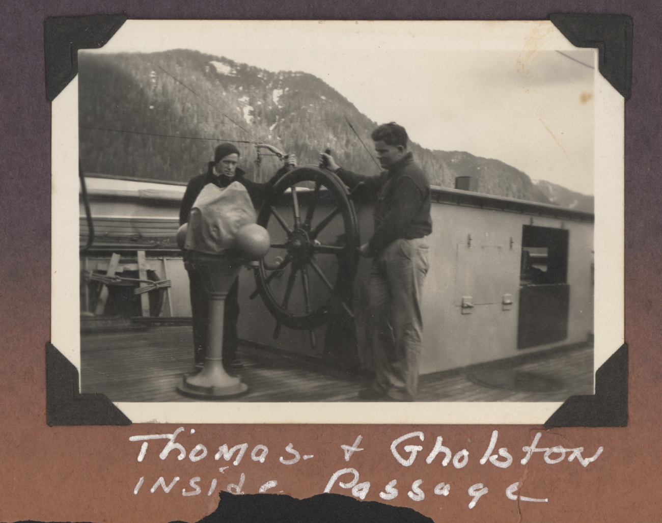 Thomas and Gholston at after steering in the Inside Passage