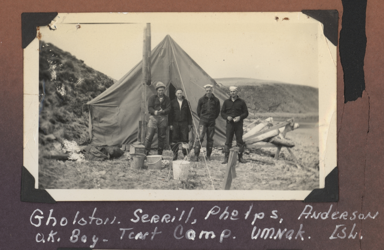 Gholston, Serrill, Phelps, and Anderson at the OK Bay tent camp