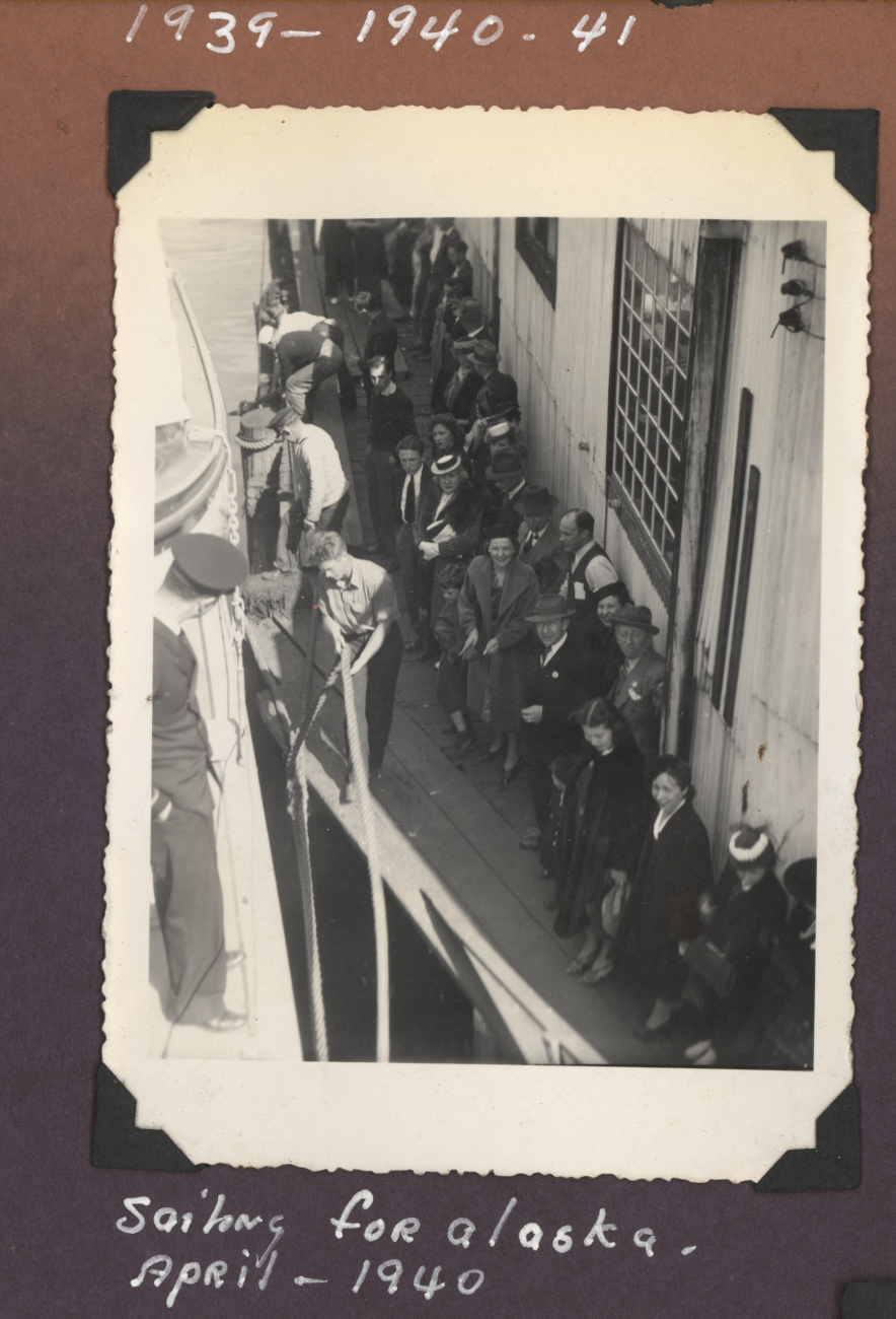 Family and friends saying goodbyes from the pier as the SURVEYOR setssail for Alaska