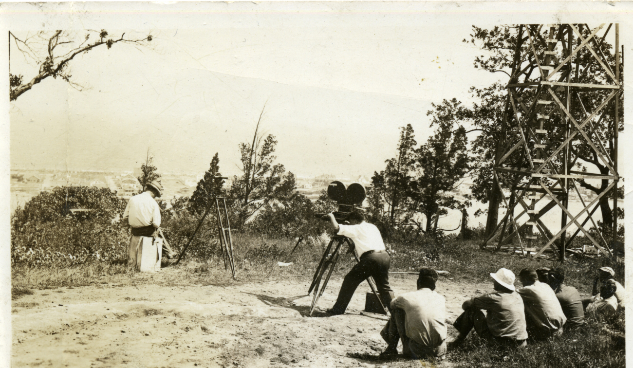 Filming of Coast and Geodetic Survey field party circa 1935