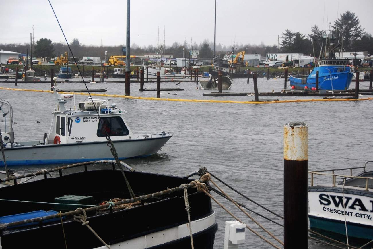 Post-tsunami surveys of Crescent City Harbor following damage fromJapanese tsunami following the Tohoku 9