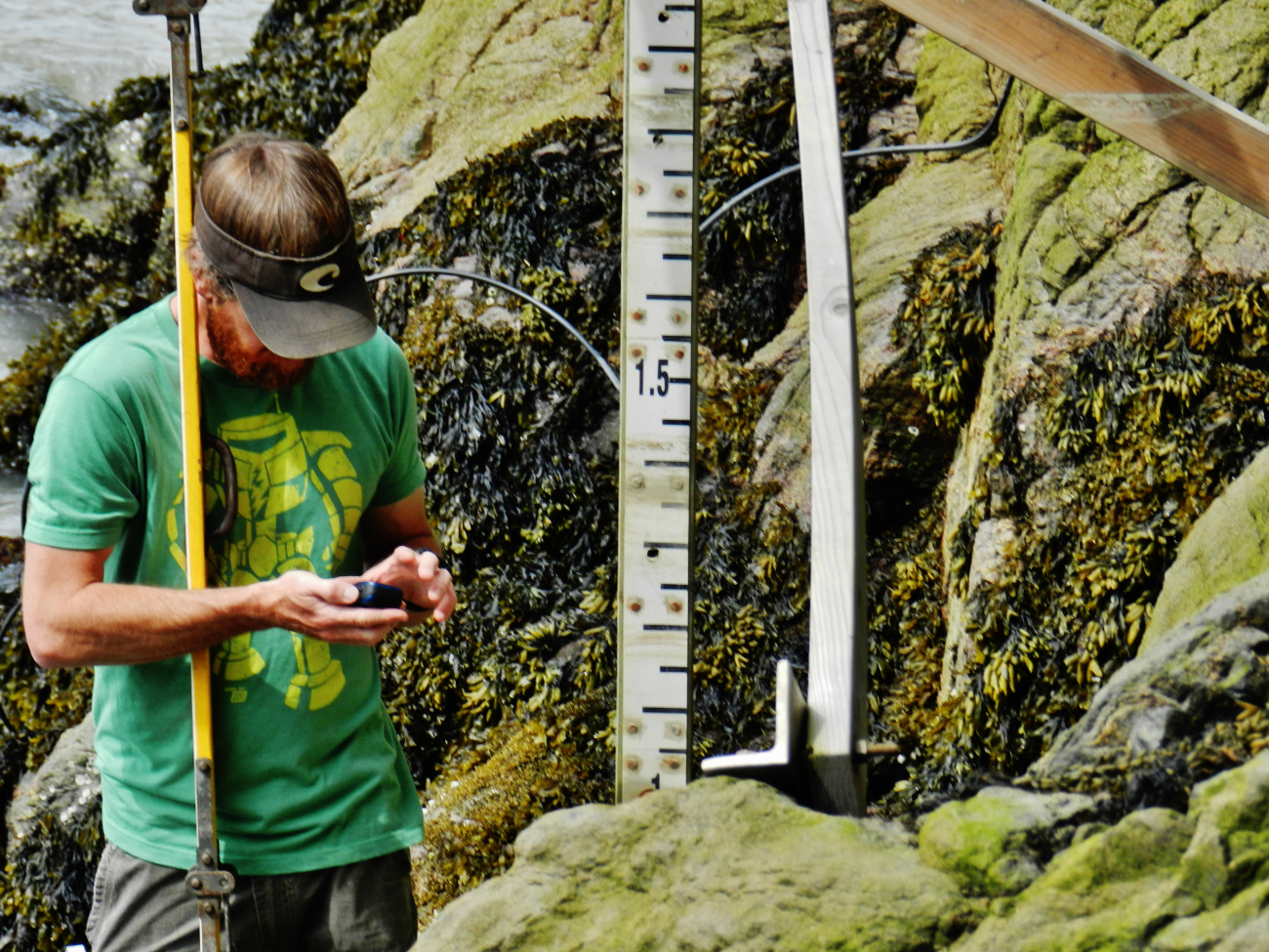Determining position of tide gage
