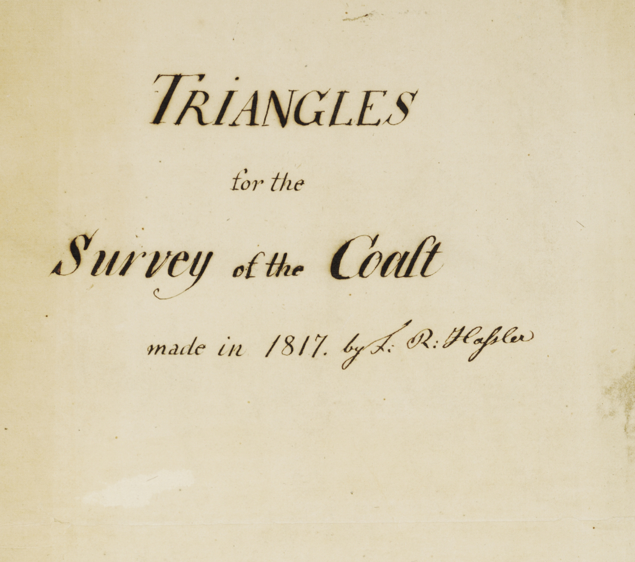 Title page  of computation book of ' Triangles for the Survey of theCoast' made in 1817 by F
