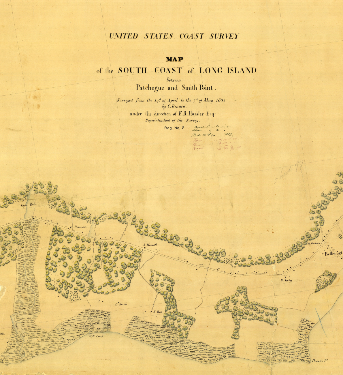 Topographic sheet between Patchogue and Smith Point, Long Island, by CharlesRenard