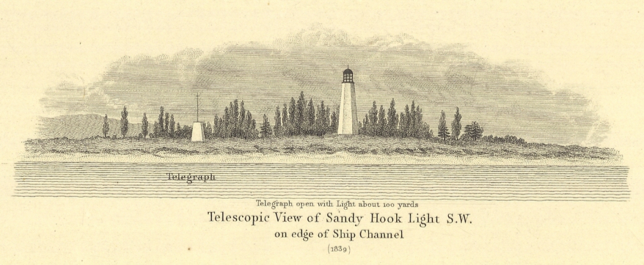 Telescopic view of Sandy Hook Light S